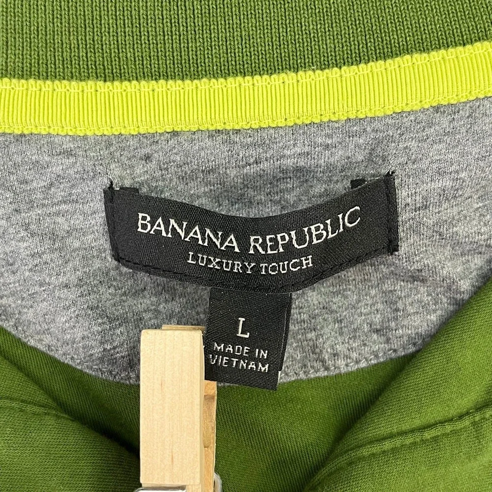 Banana Republic Luxury Touch Polo Shirt Mens Short Sleeve Olive Green‎ Collared